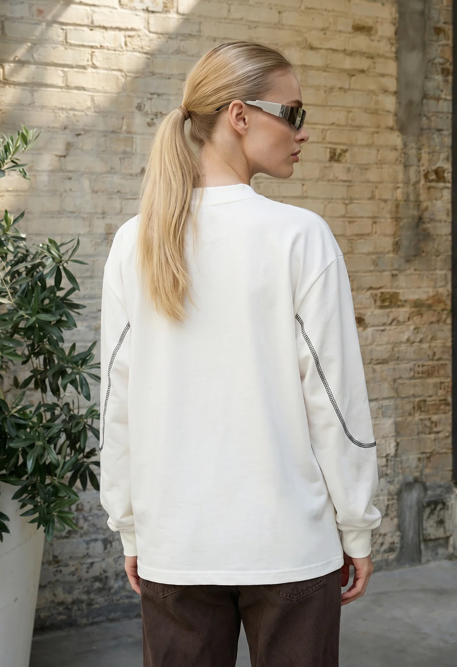 Longsleeve Staff fil logo white