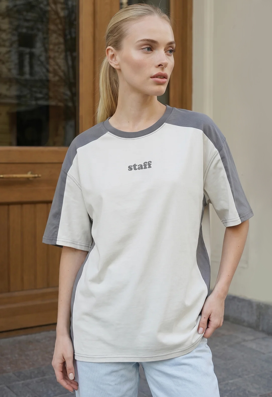 Koszulka Staff light & dark gray oversize