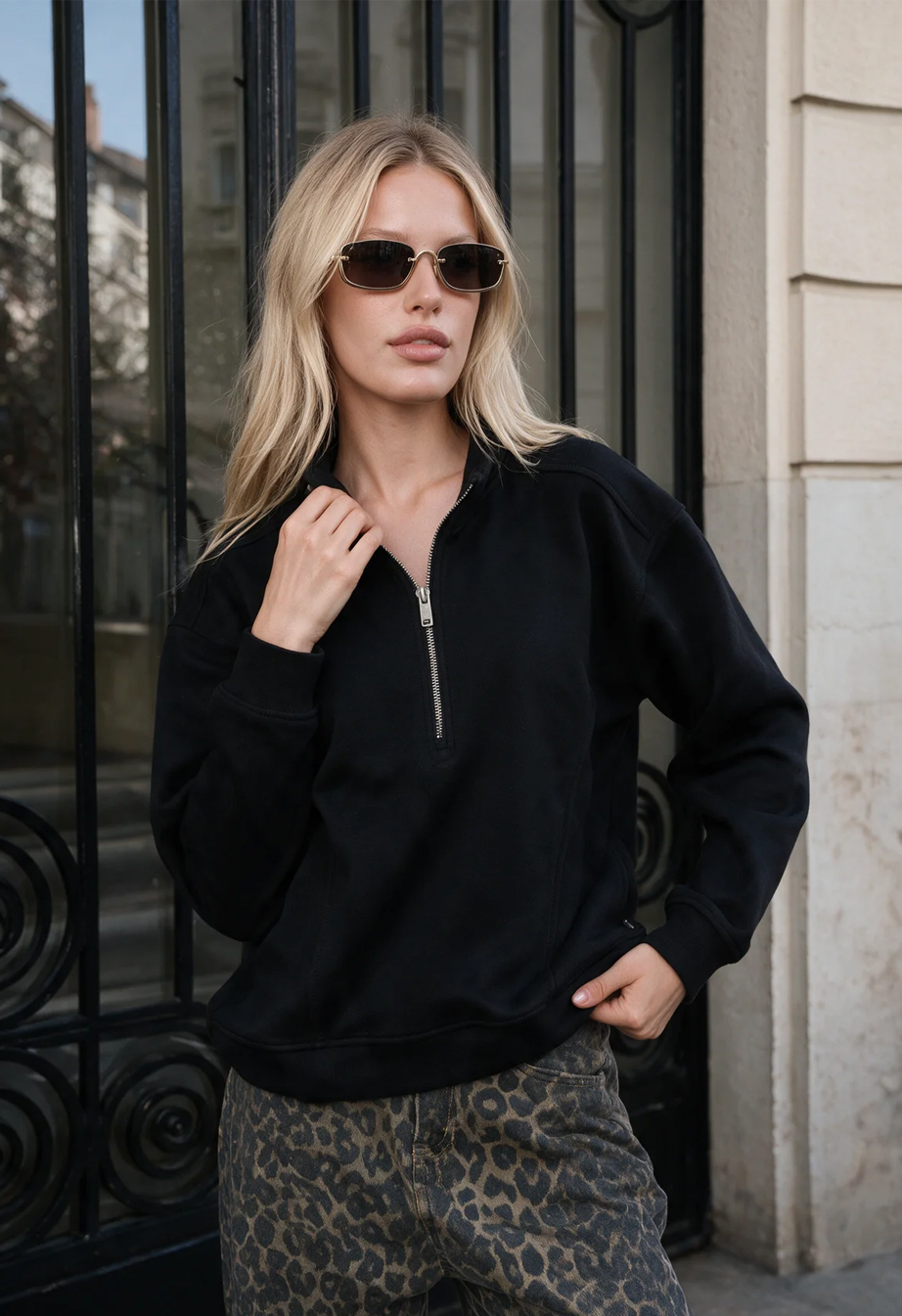 Olimpijka Staff jun black oversize fleece