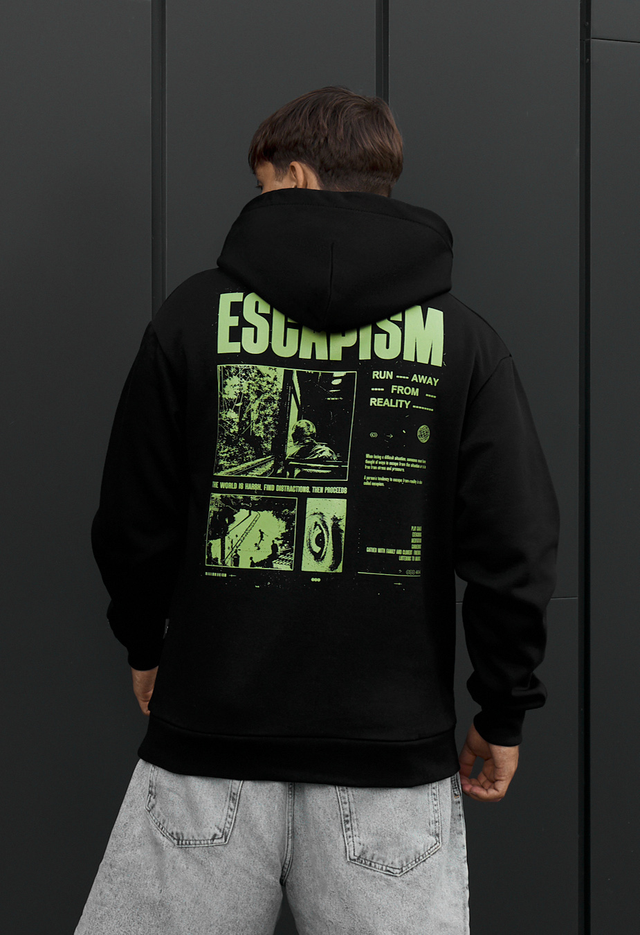 Bluza Staff esca black oversize fleece
