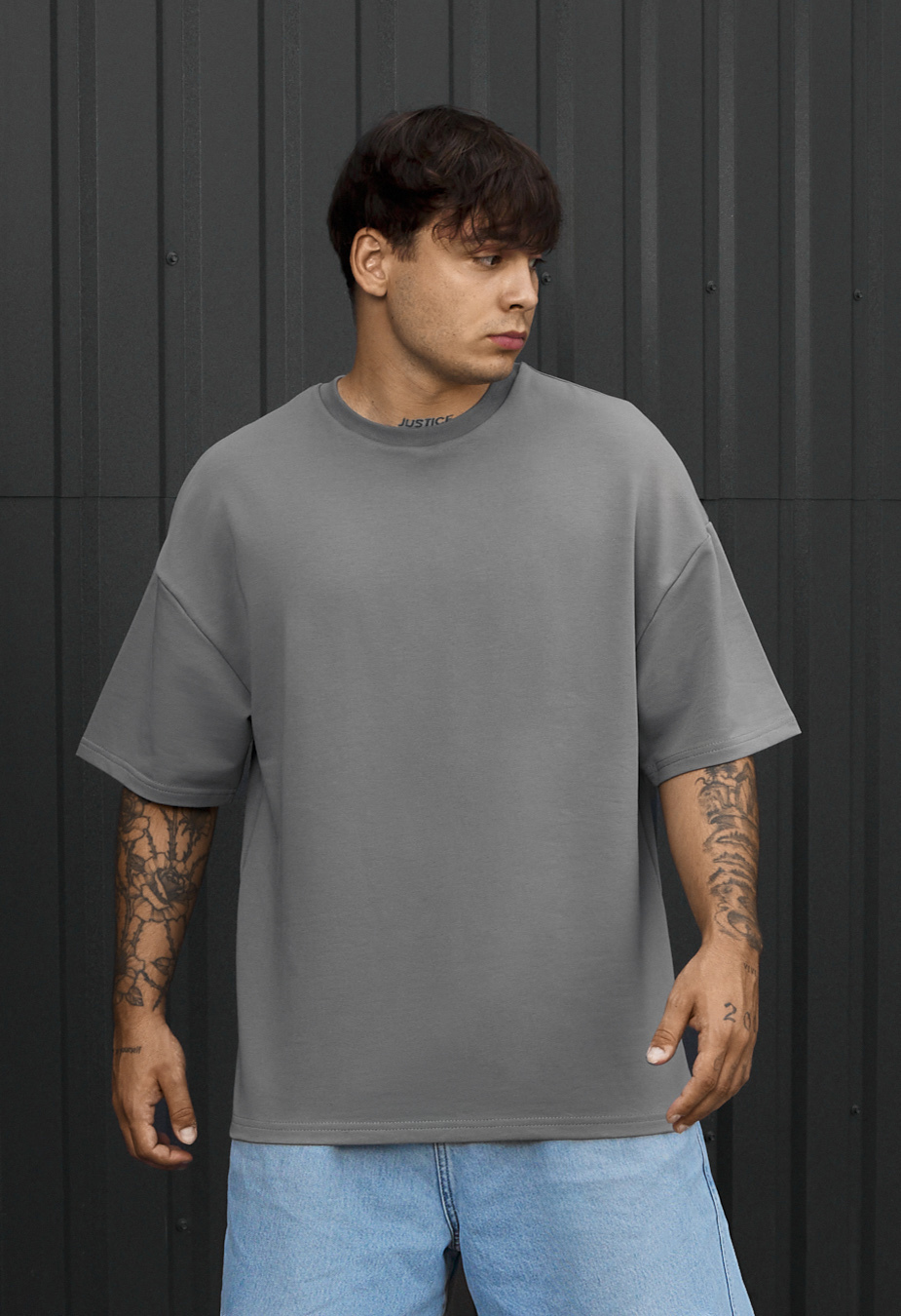 Koszulka Staff gray oversize premium