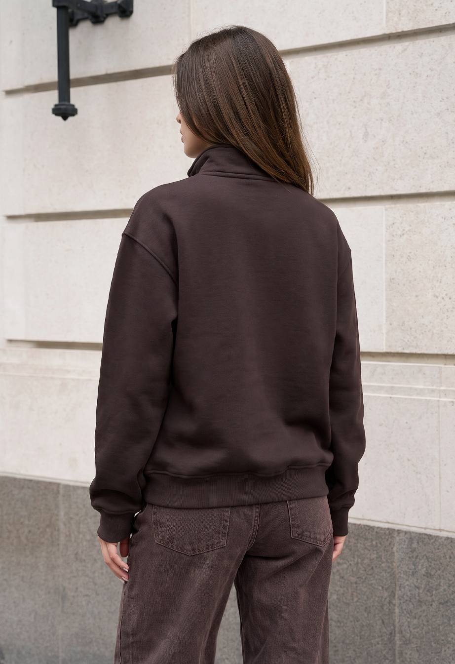 Olimpijka Staff jun brown oversize fleece