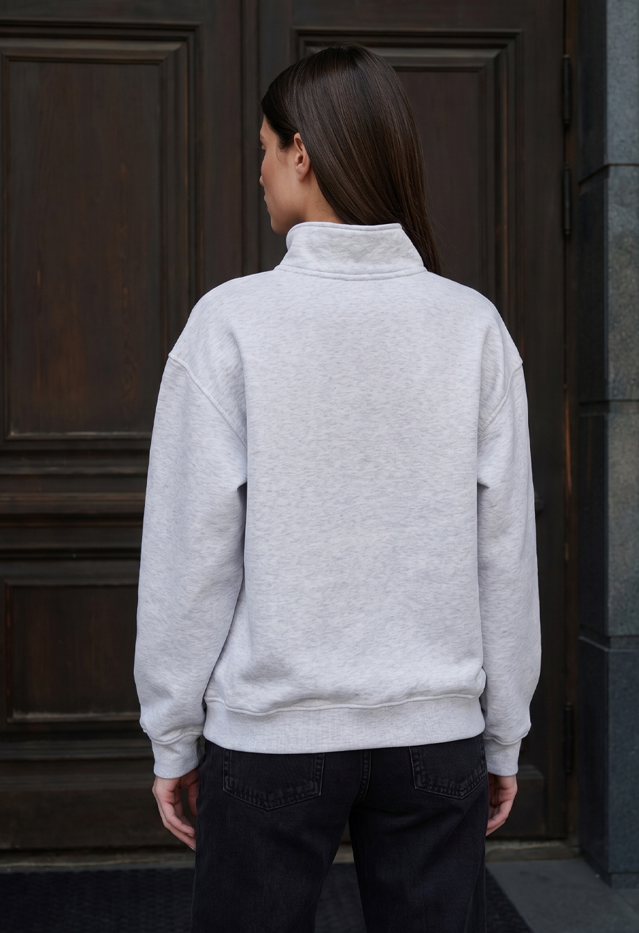 Olimpijka Staff jun gray melange oversize fleece