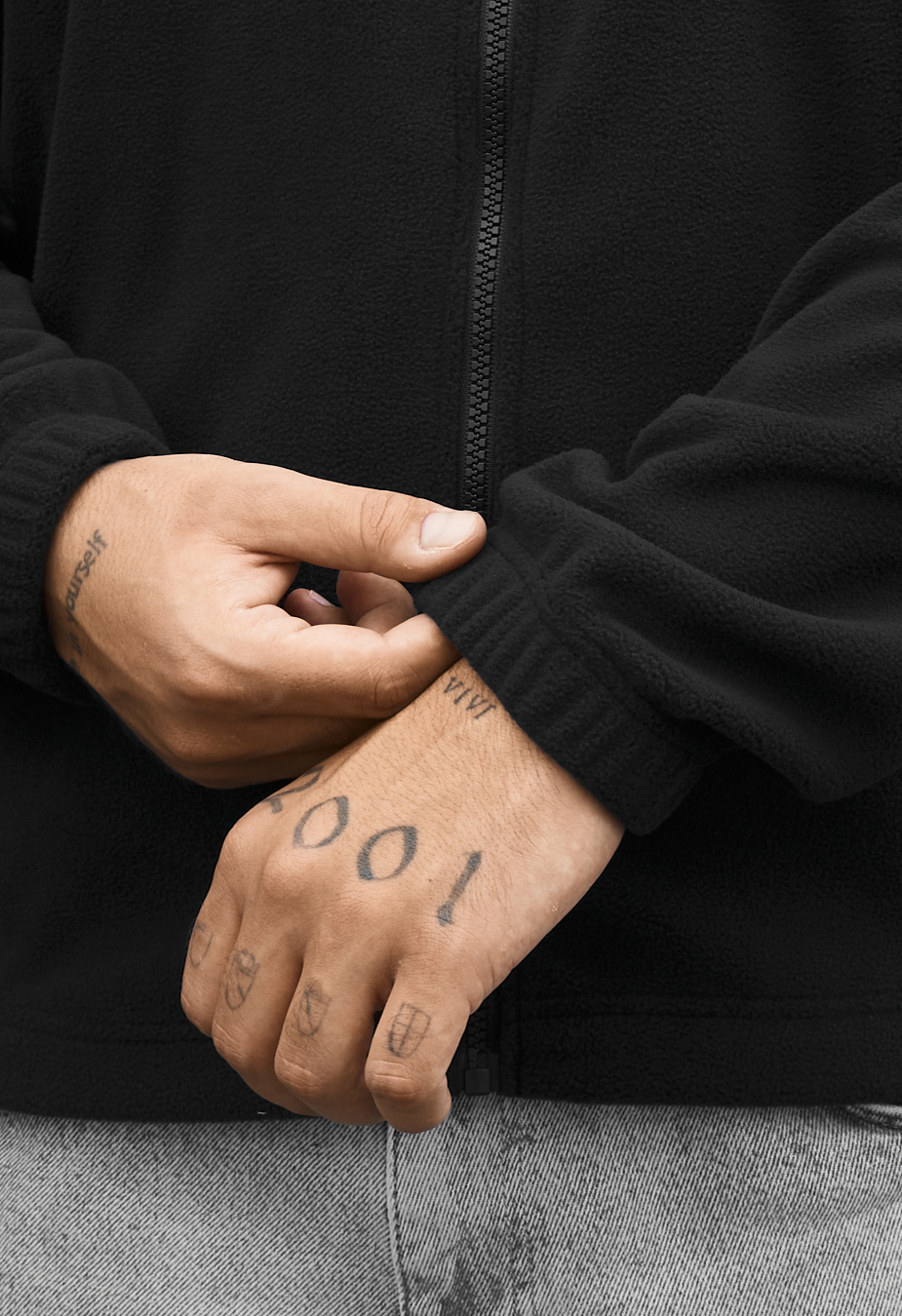 Olimpijka Staff zip black fleece