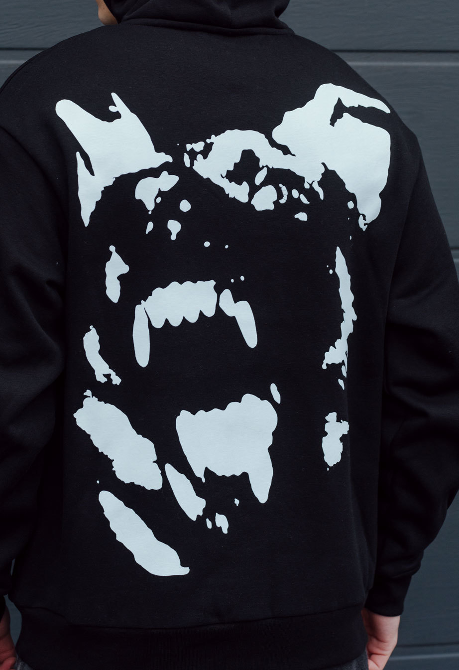 Bluza z kapturem Staff dog face oversize fleece