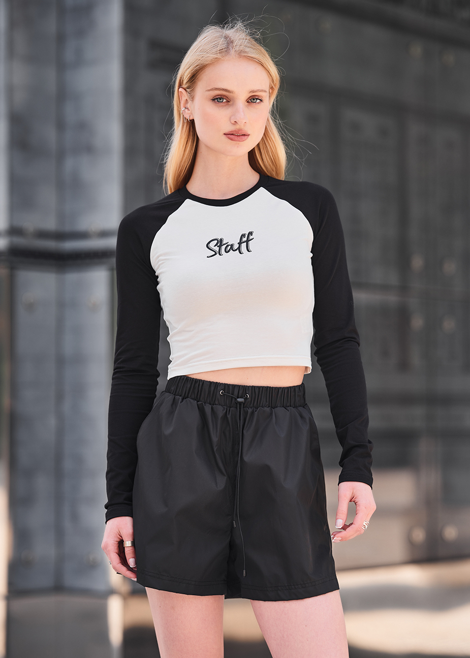 Top Staff flo white & black