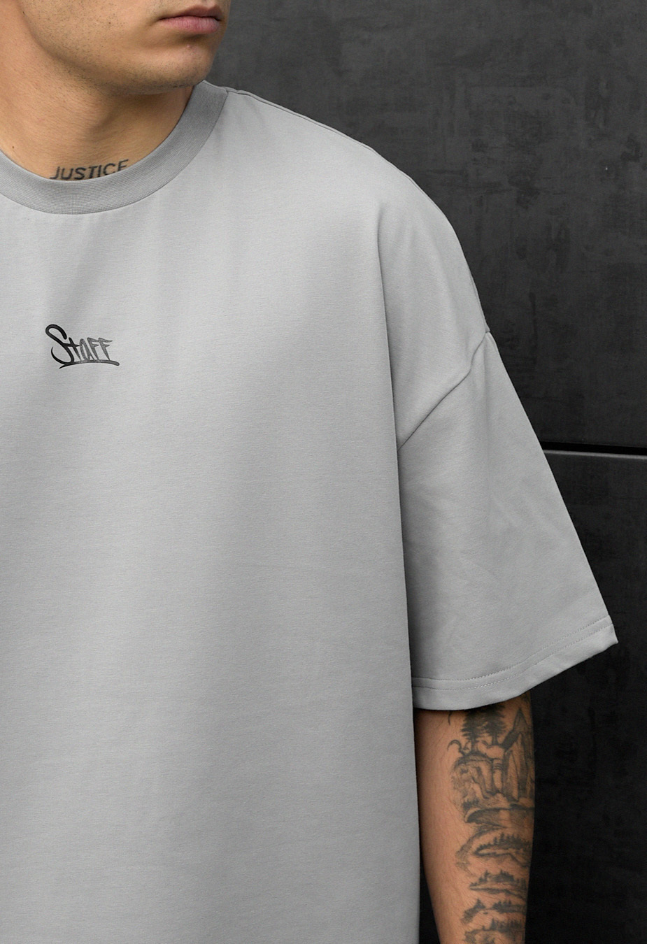 Koszulka Staff gray logo oversize