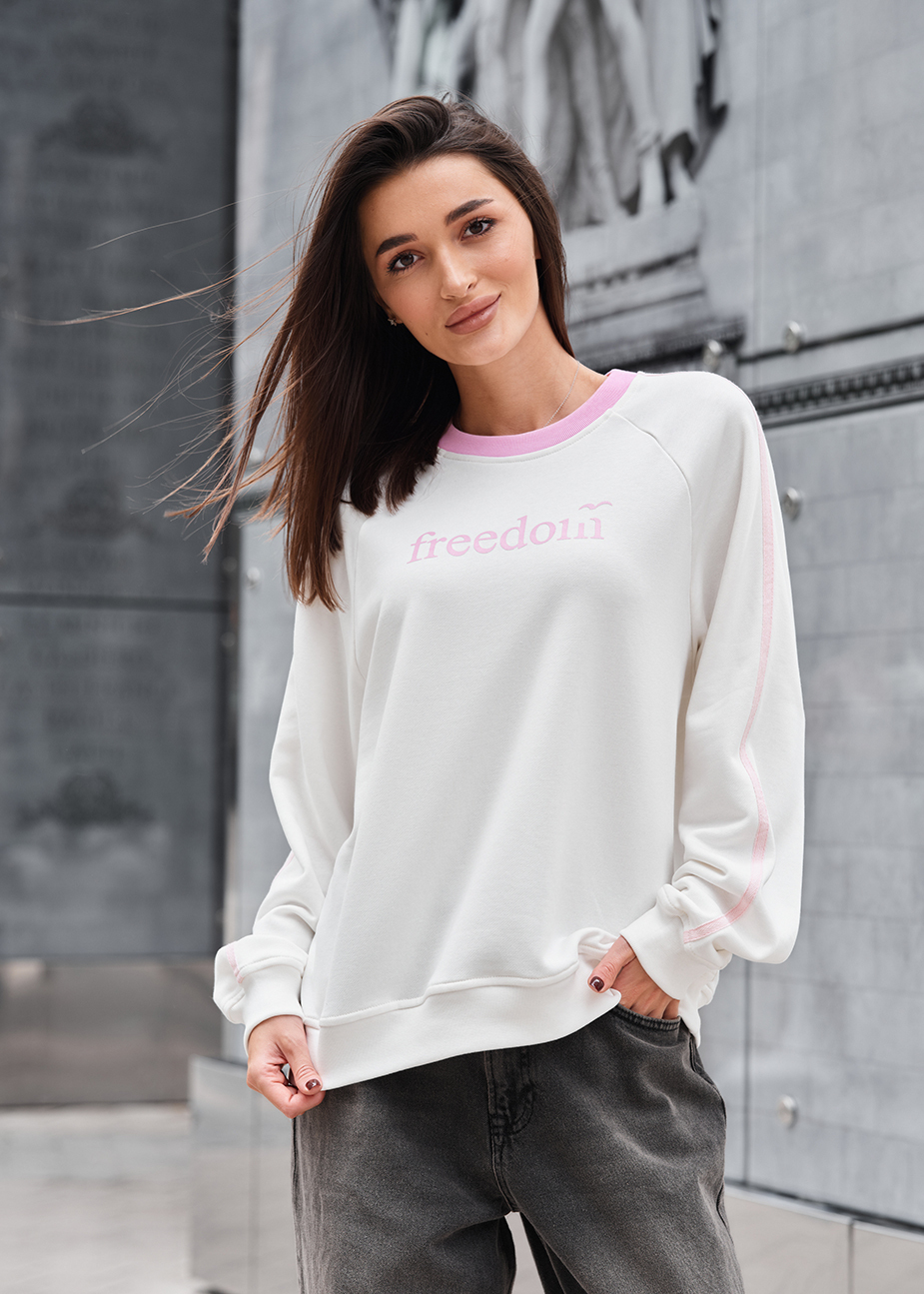 Bluza Staff freedom white oversize