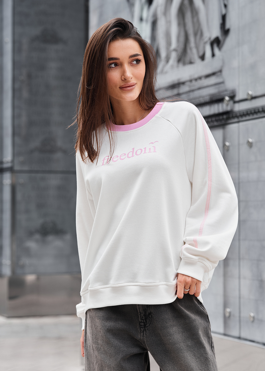 Bluza Staff freedom white oversize