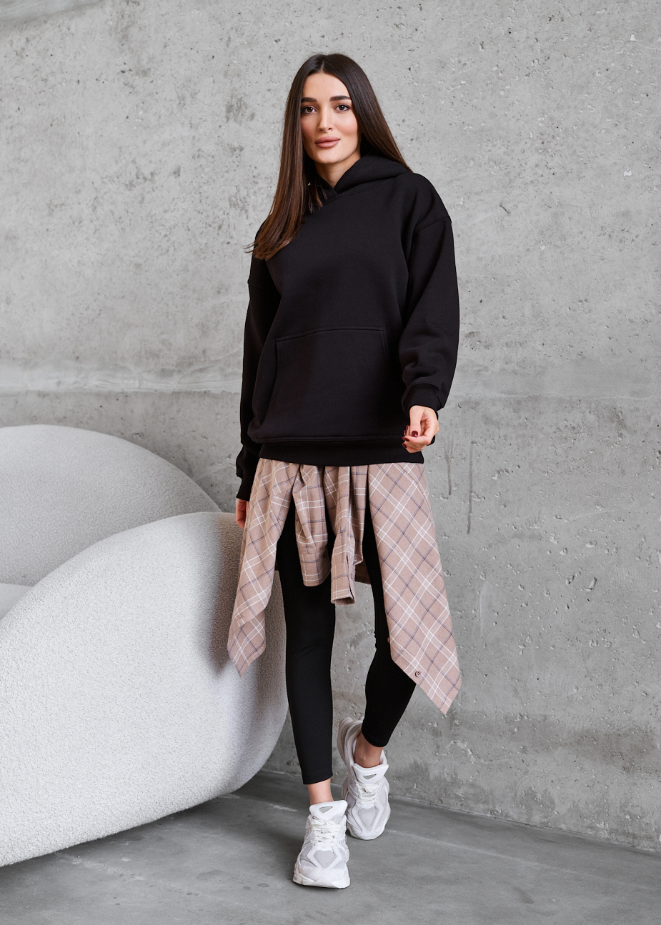 Bluza Staff black oversize fleece