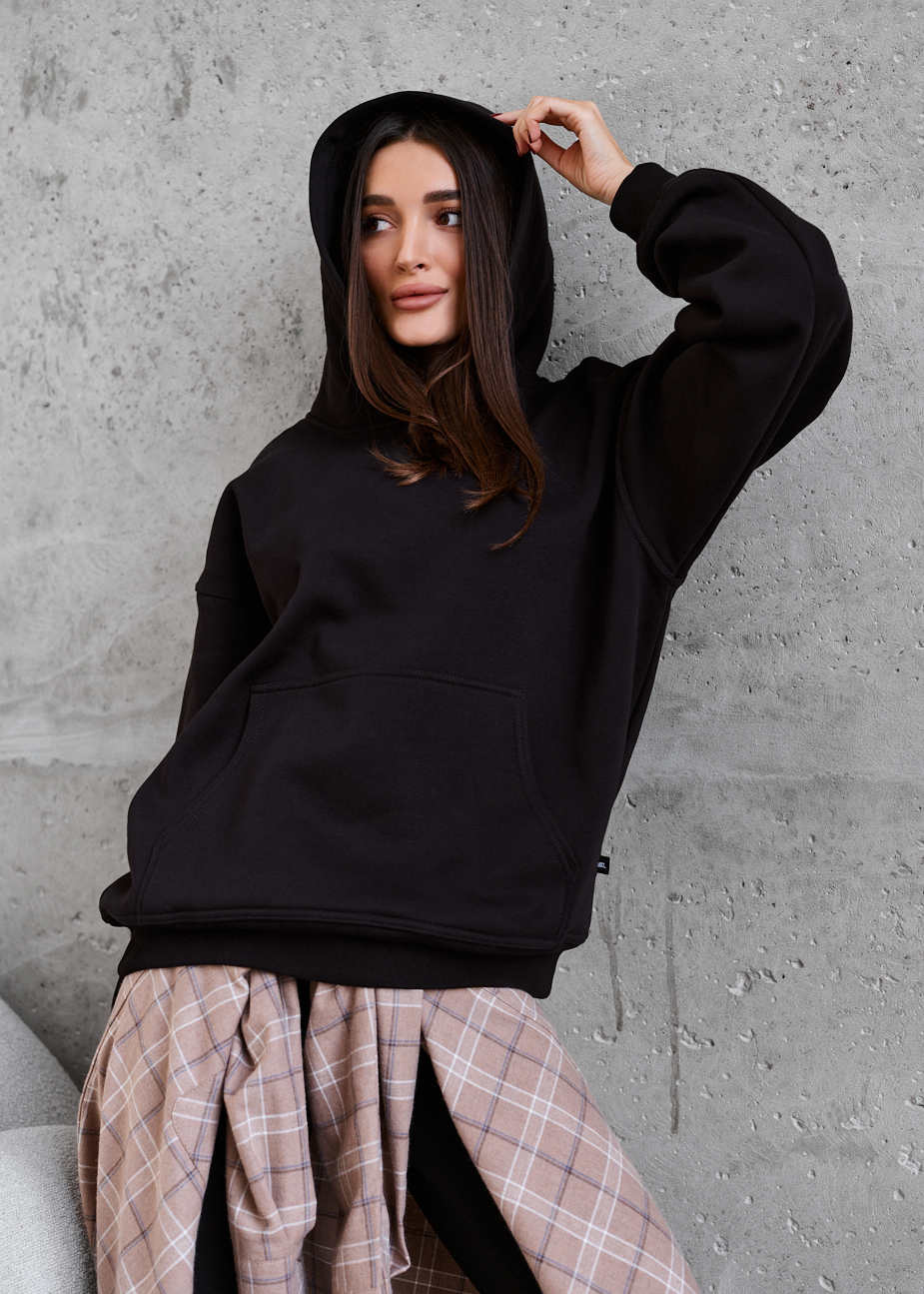 Bluza Staff black oversize fleece