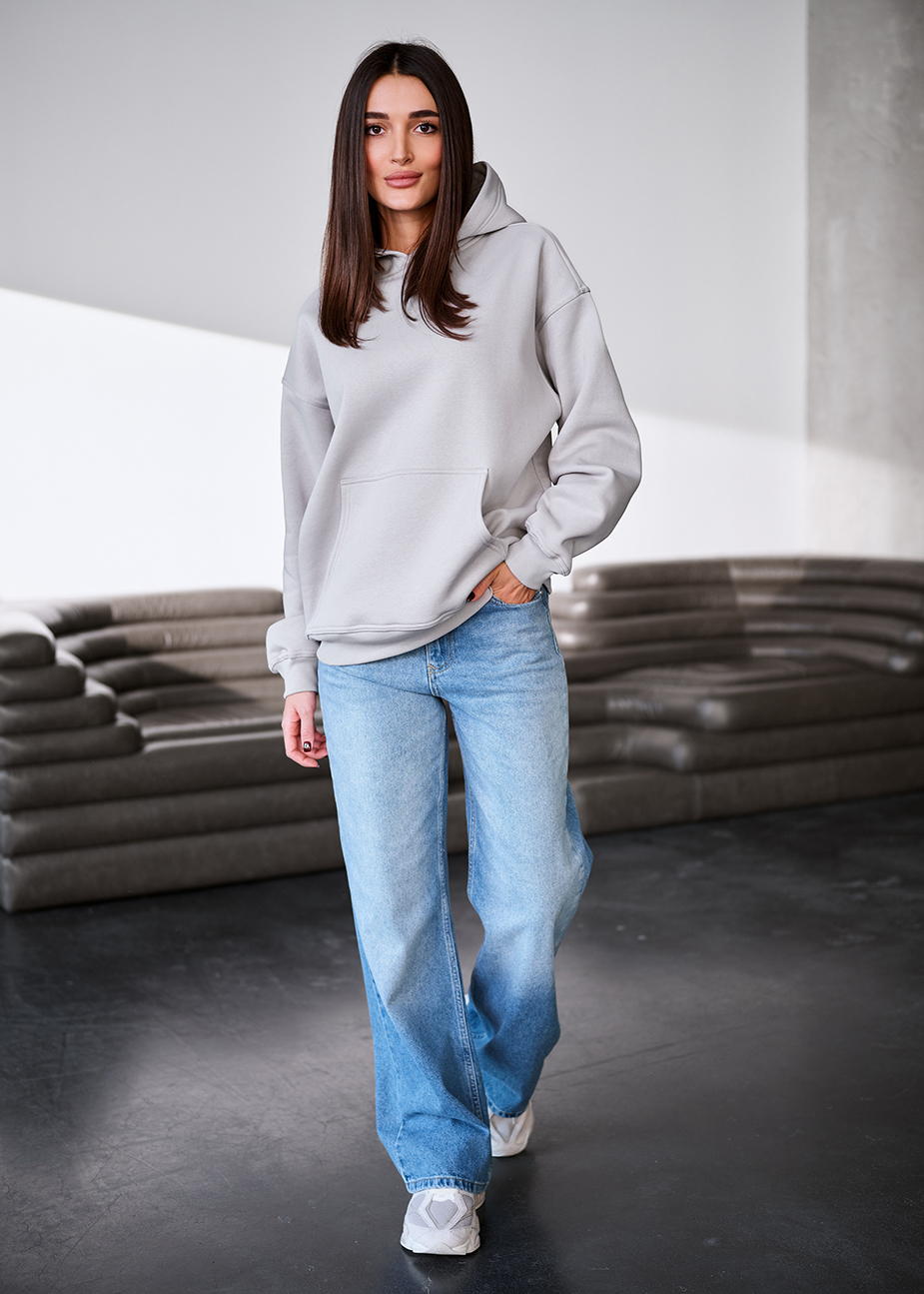 Bluza Staff light gray oversize fleece