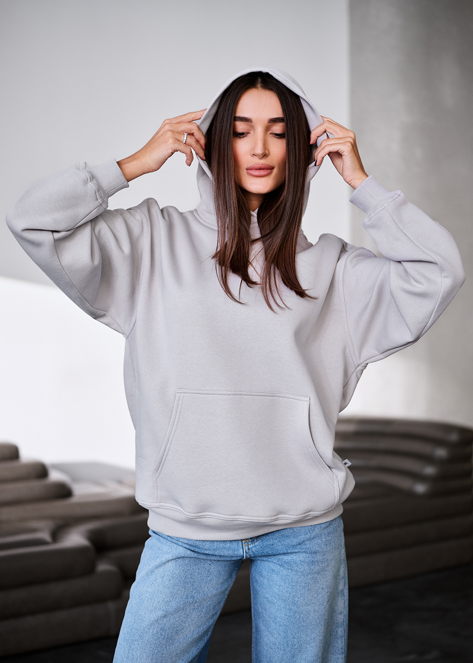 Bluza Staff light gray oversize fleece