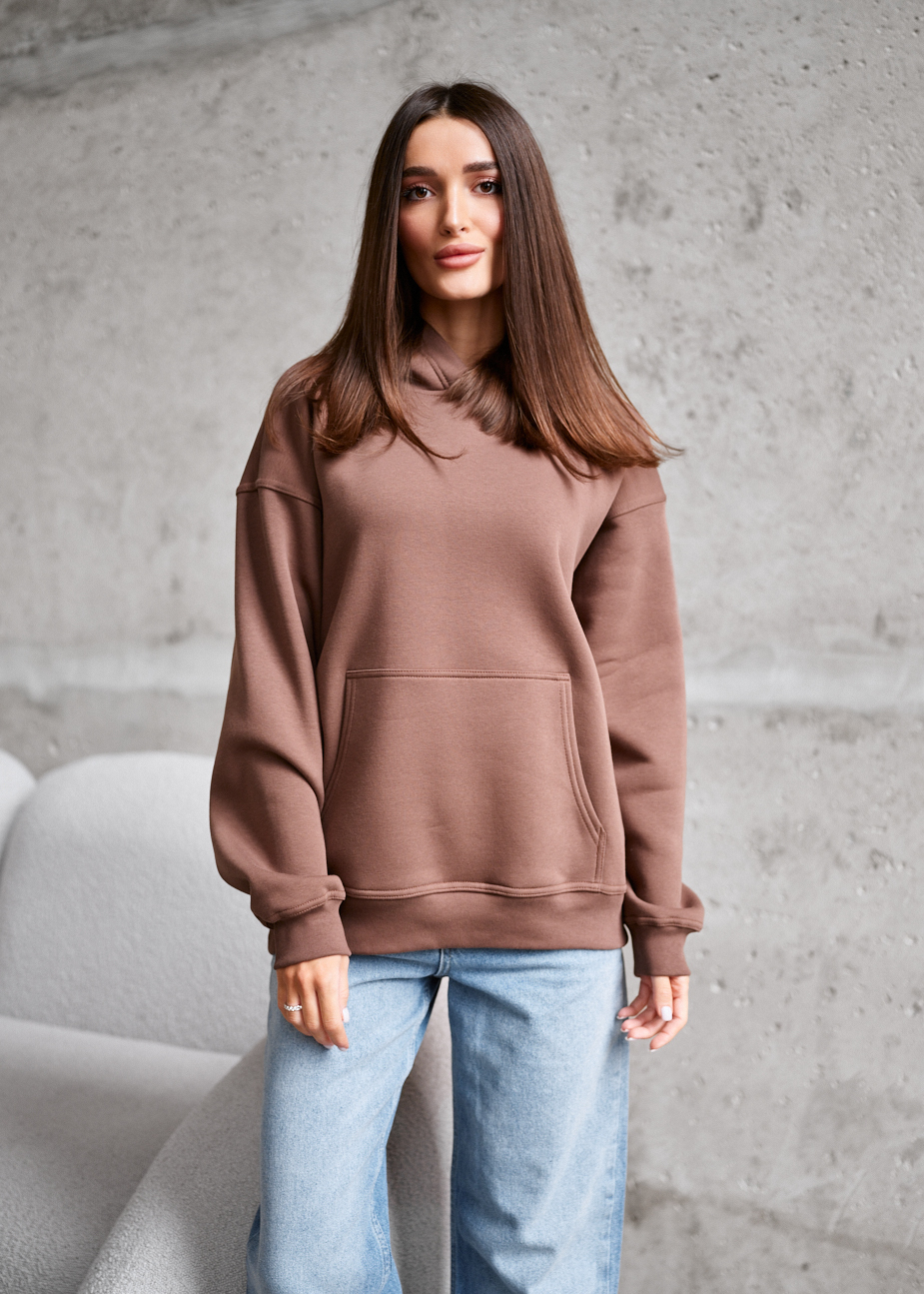 Bluza Staff brown oversize fleece