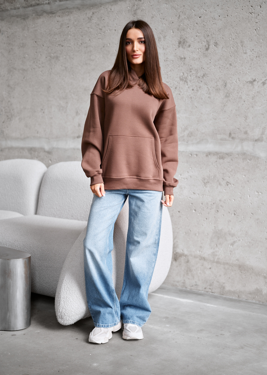 Bluza Staff brown oversize fleece