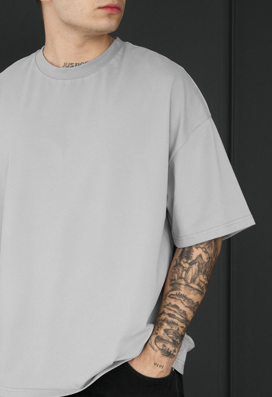 Koszulka Staff light gray oversize