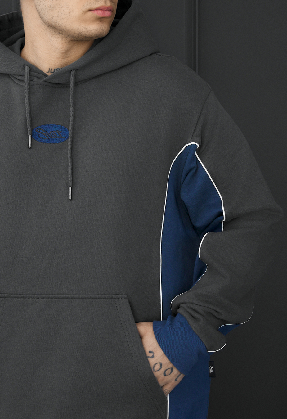 Bluza Staff ra dark gray & navy reflective