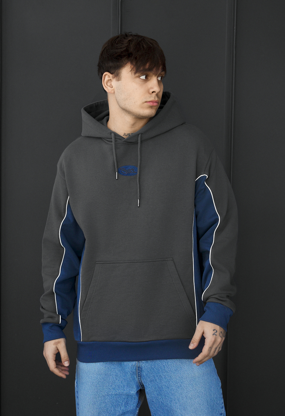 Bluza Staff ra dark gray & navy reflective