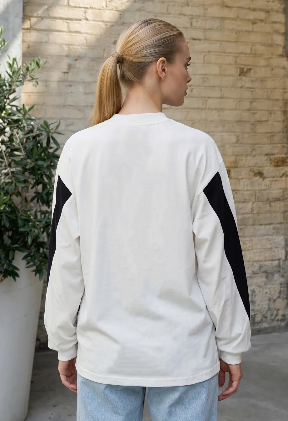 Longsleeve Staff sim white & black