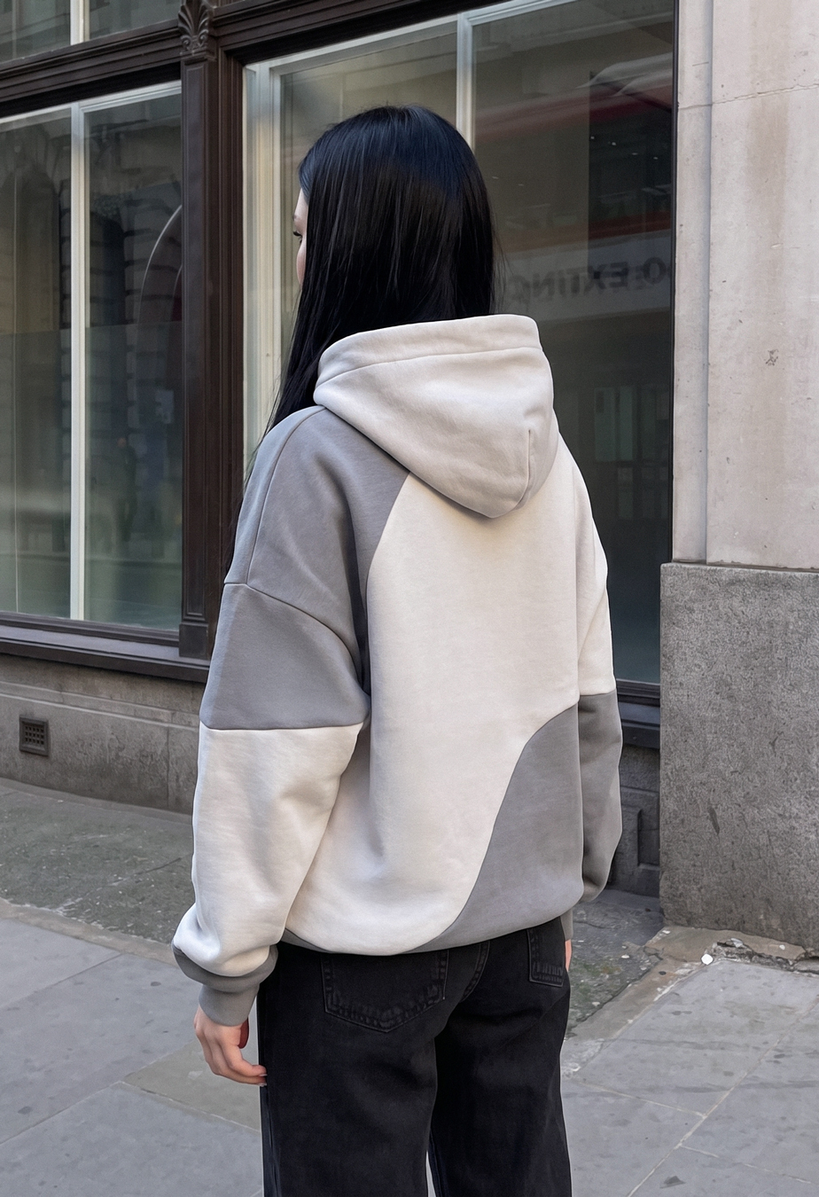 Bluza Staff light & dark gray logo oversize fleece