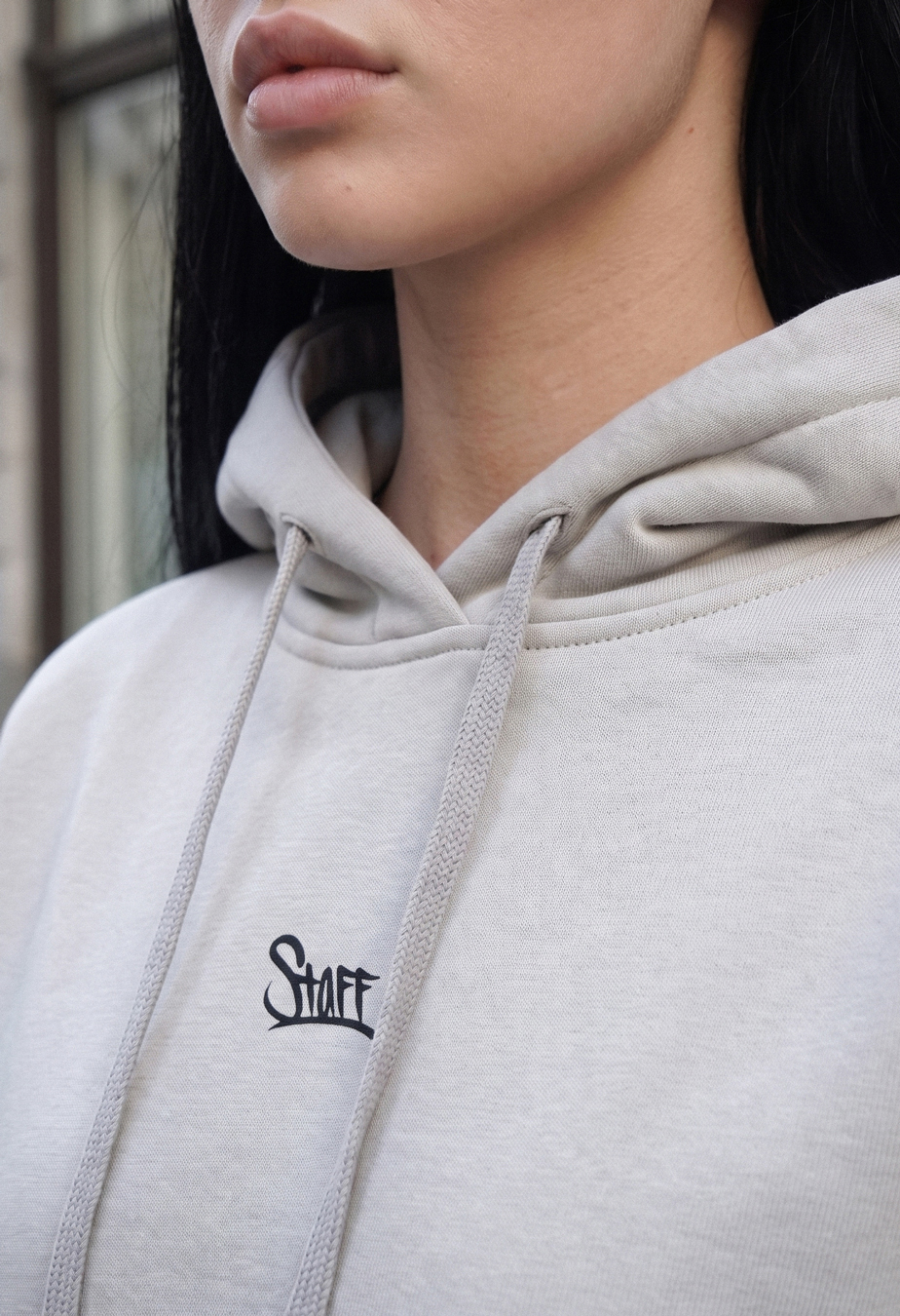 Bluza Staff light & dark gray logo oversize fleece
