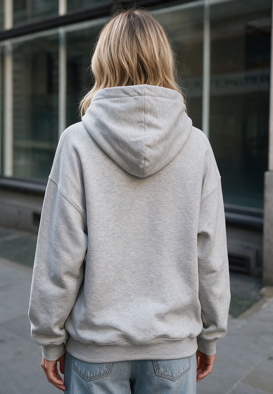 Bluza Staff logo gray melange oversize fleece