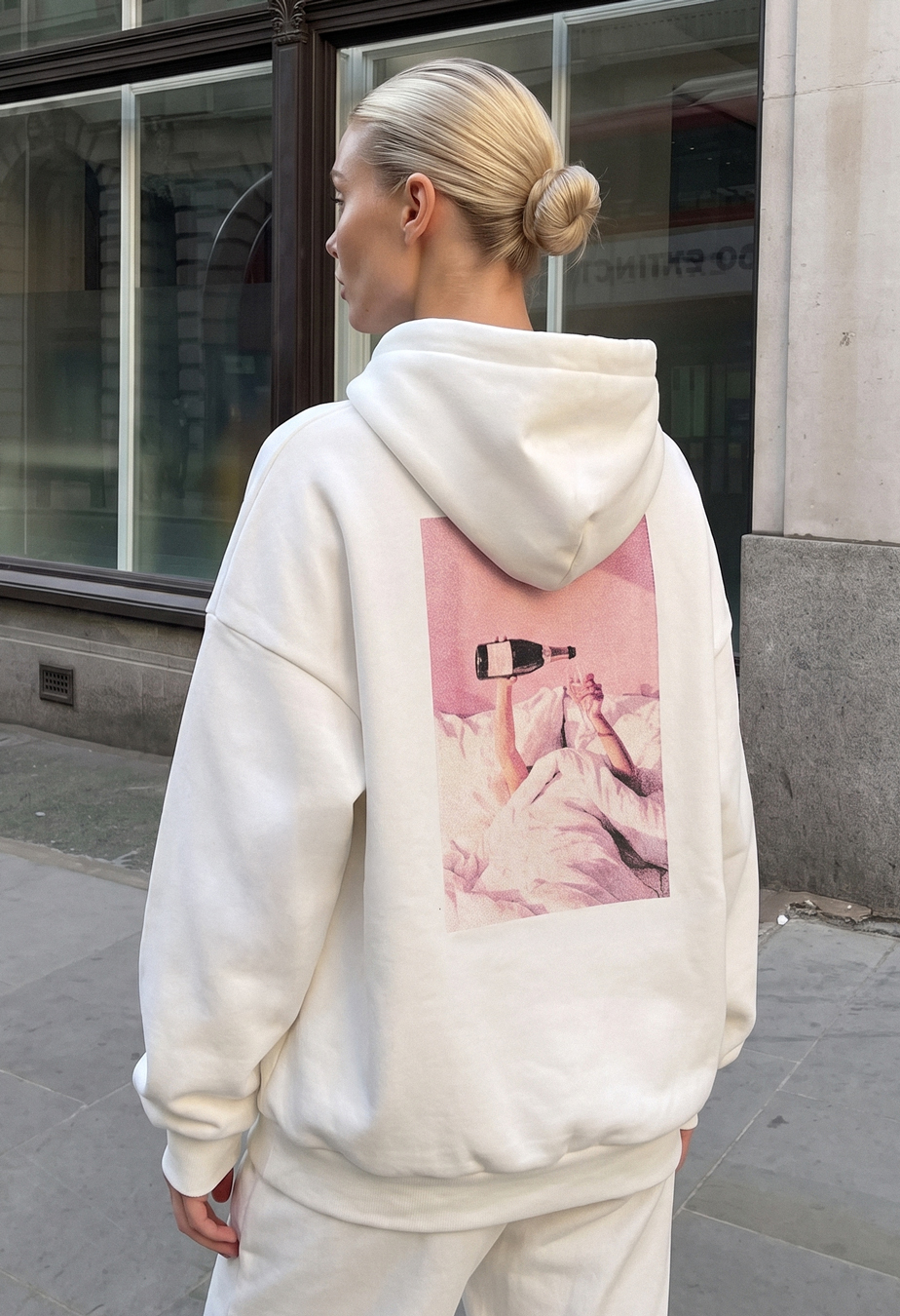 Bluza Staff champagne oversize fleece
