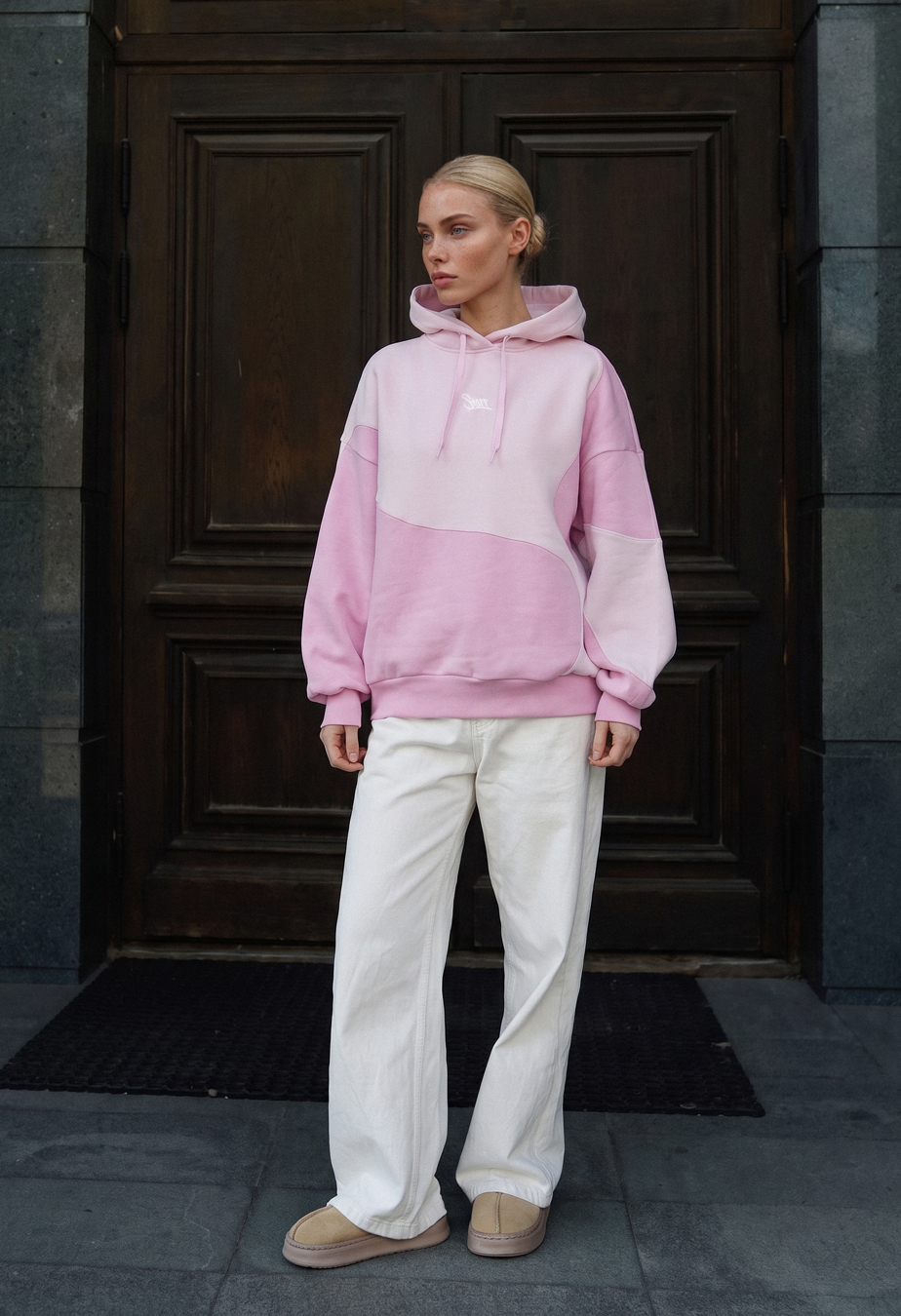 Bluza Staff light pink & pink logo oversize fleece
