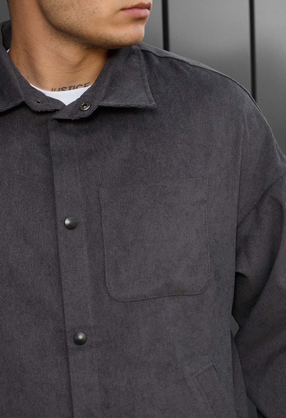Koszula Staff velvet dark gray