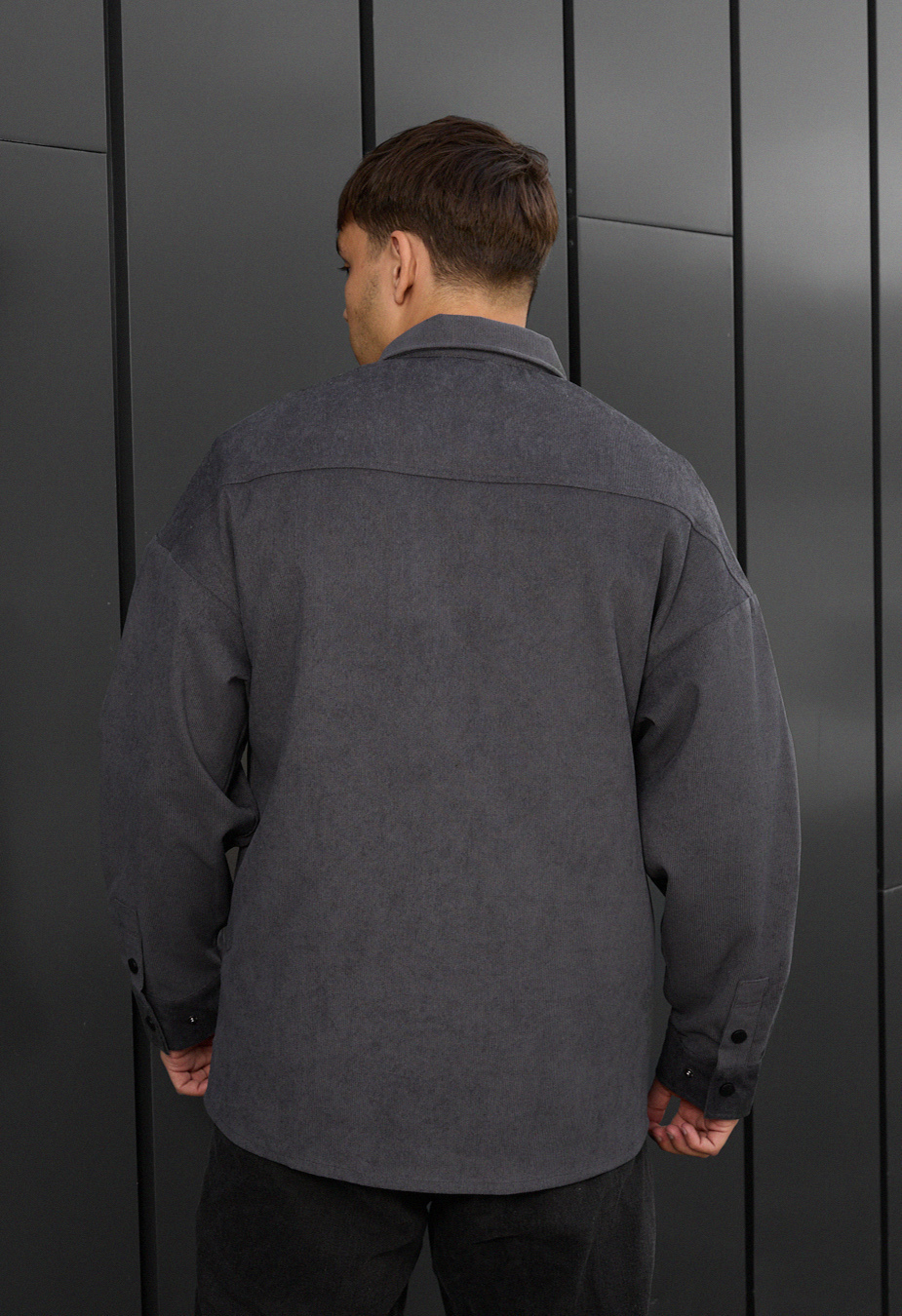 Koszula Staff velvet dark gray