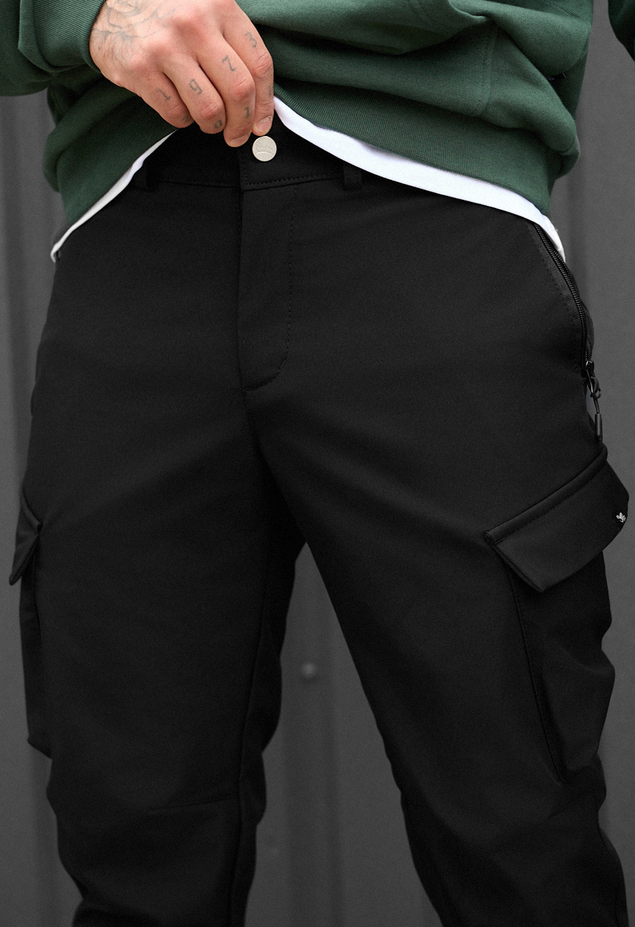 Spodnie ocieplane Staff st cargo black fleece