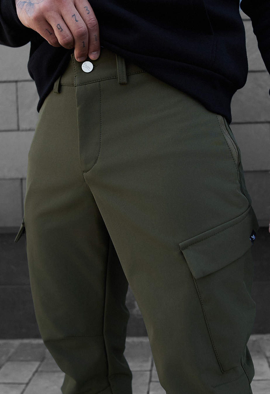 Ocieplane spodnie Staff st cargo khaki fleece