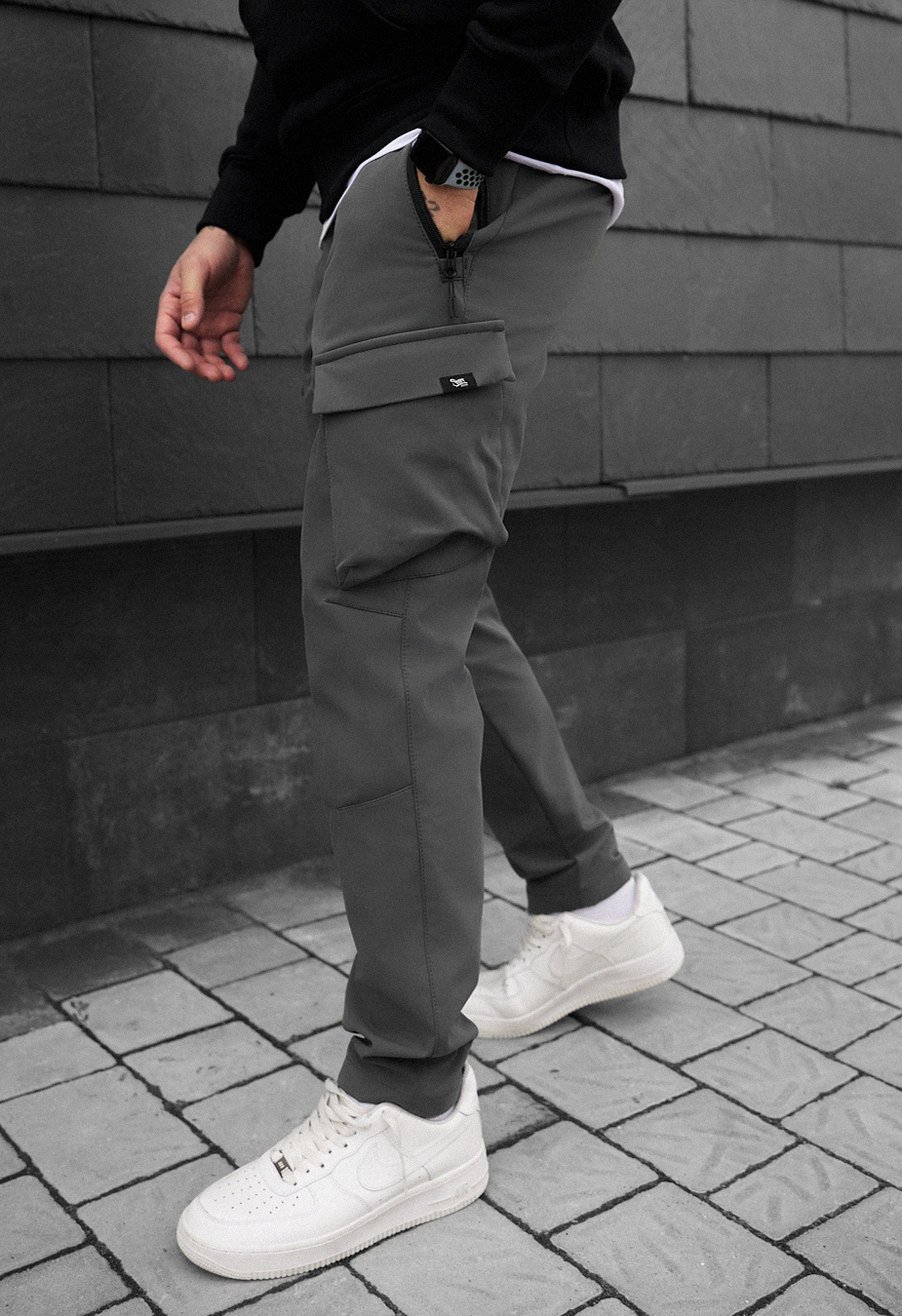 Spodnie ocieplane Staff st cargo gray fleece