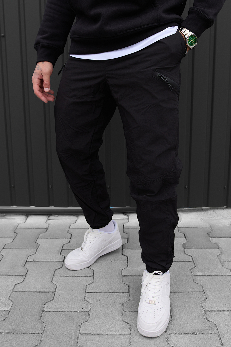 Ocieplane joggery Staff sh black fleece