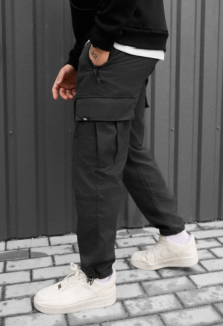 Spodnie Staff cargo ro black