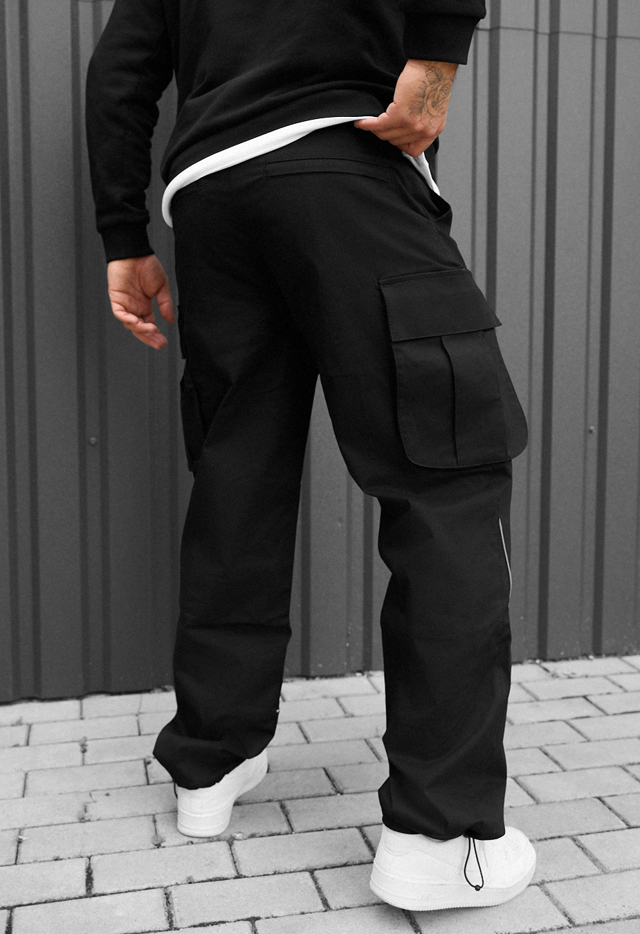 Spodnie Staff cargo fol black reflective
