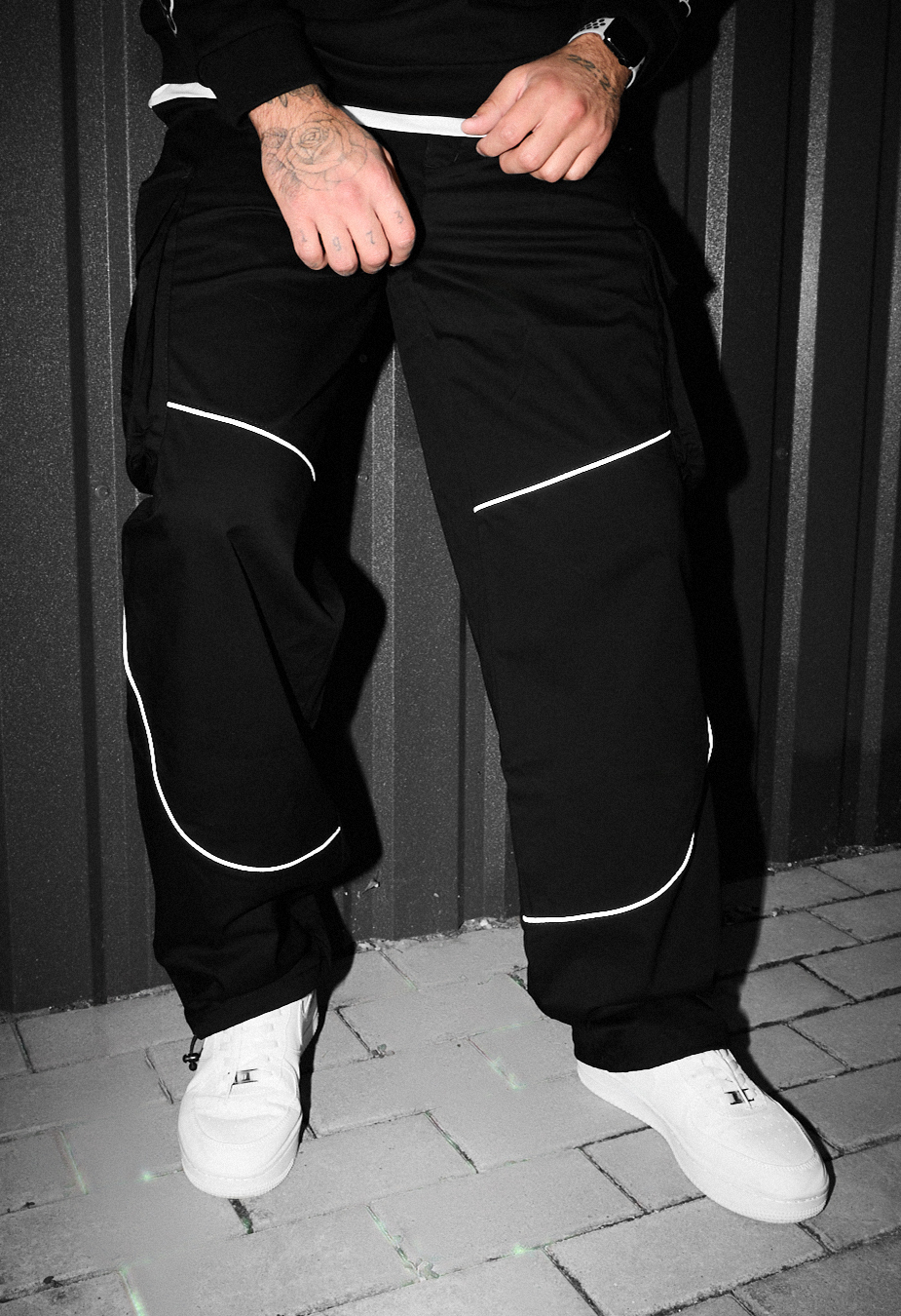Spodnie Staff cargo fol black reflective