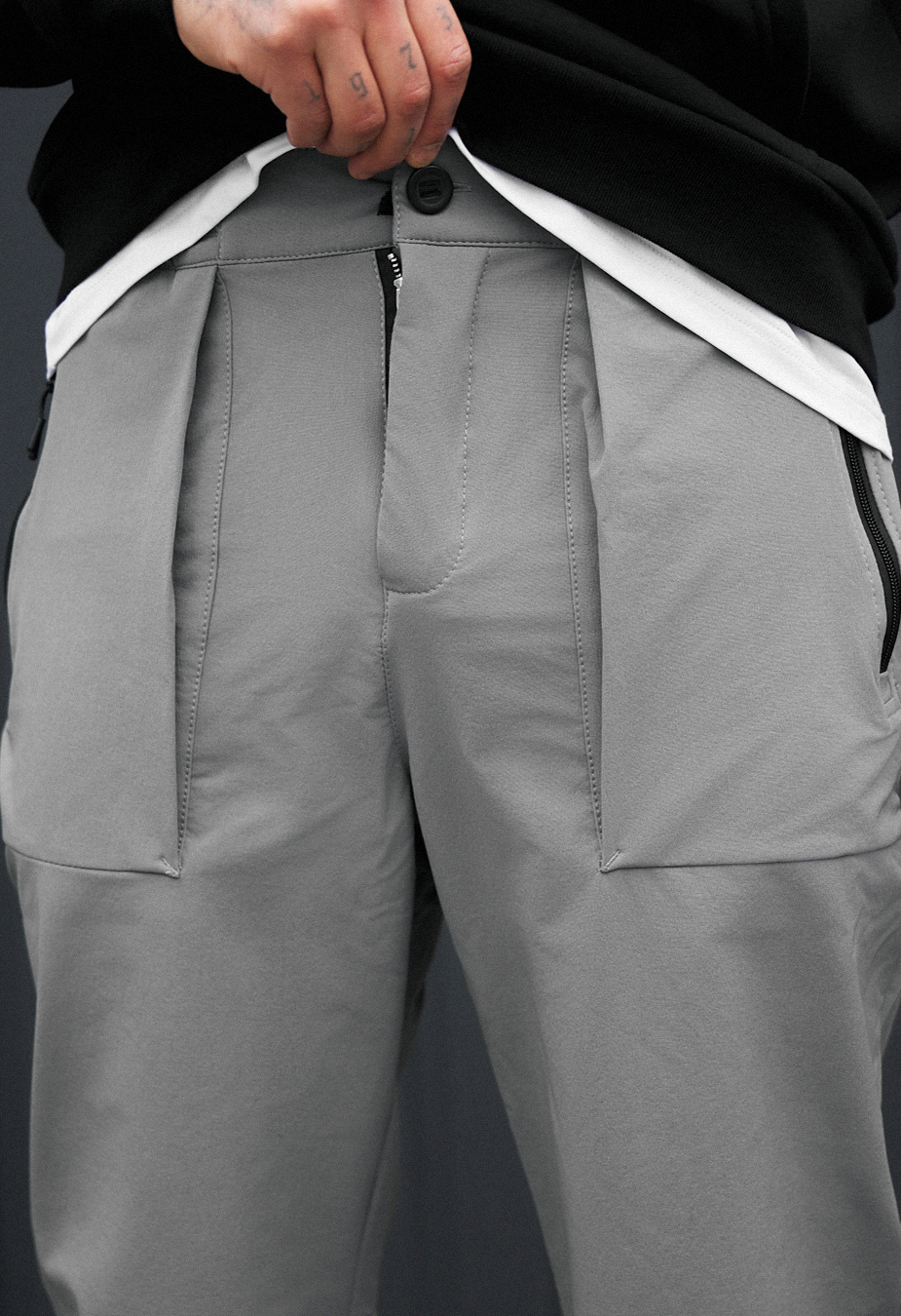 Spodnie chinos Staff rit light gray