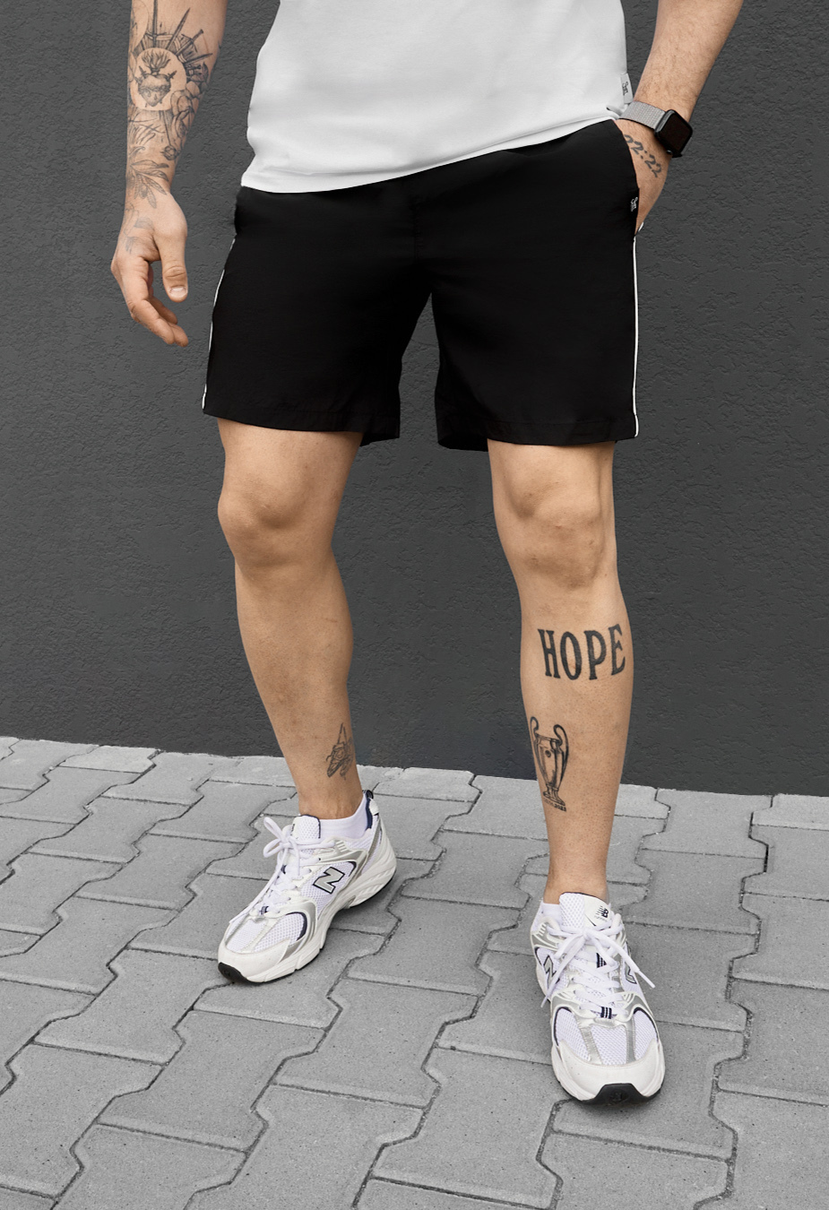 Szorty plażowe Staff hor black reflective