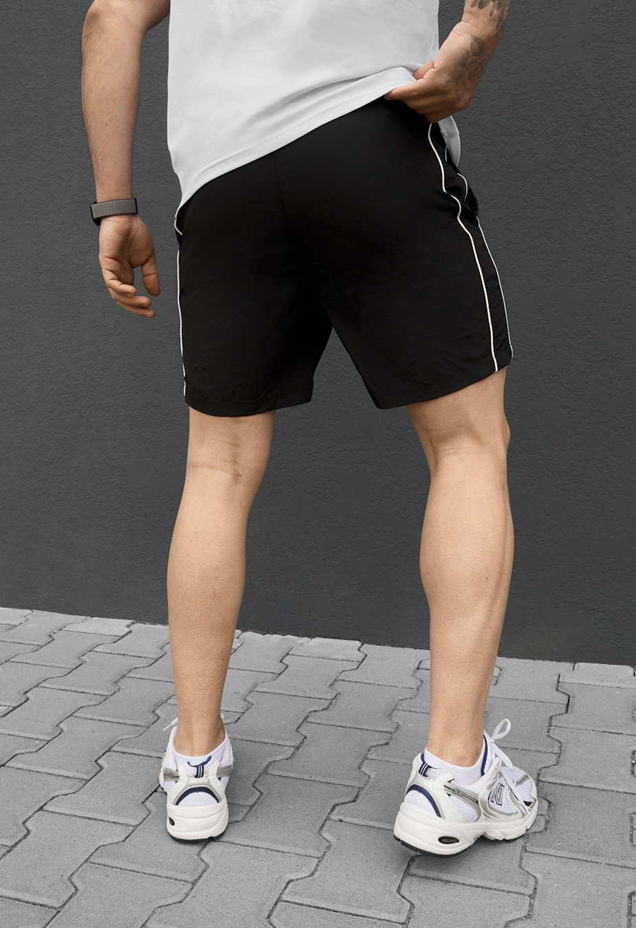 Szorty plażowe Staff hor black reflective