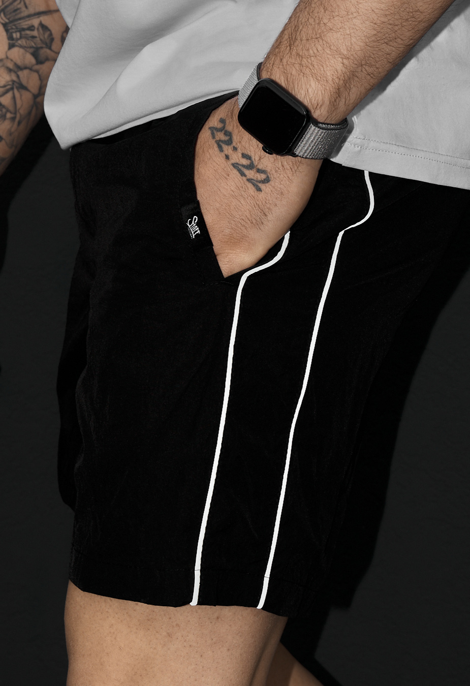 Szorty plażowe Staff hor black reflective
