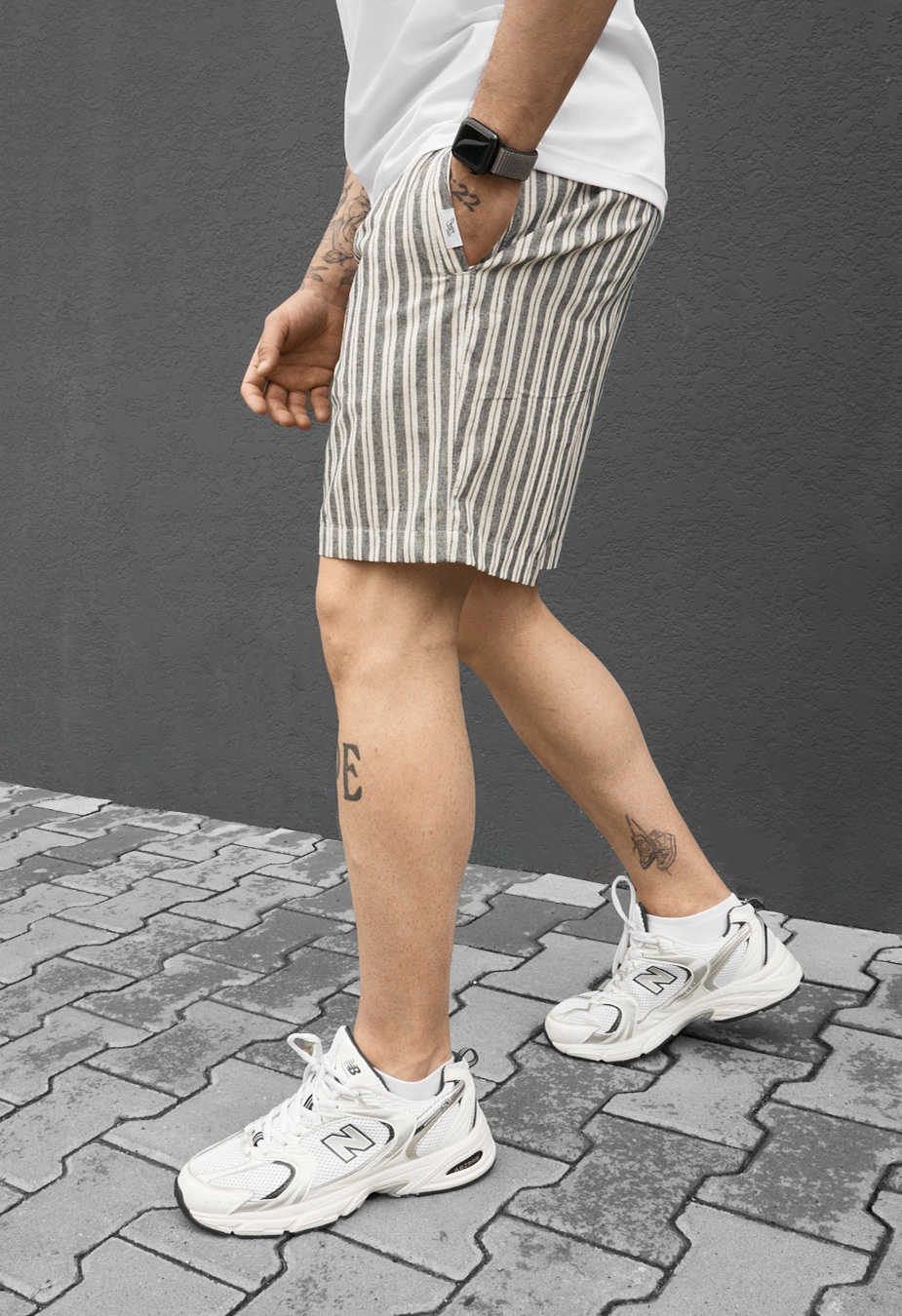 Spodenki Staff dt line gray & milk