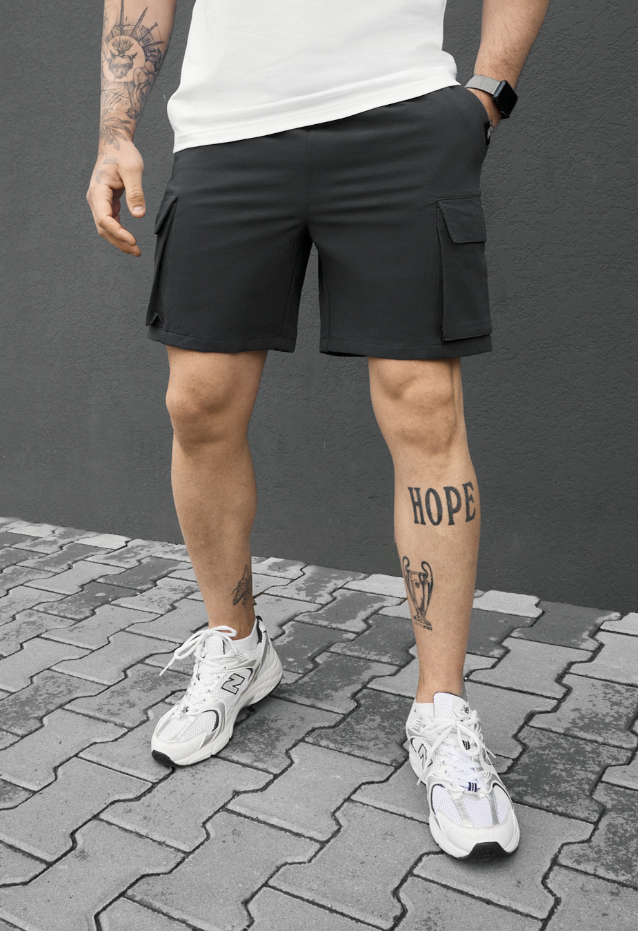 Spodenki Staff cargo tep dark gray