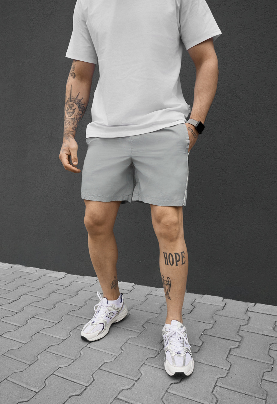 Spodenki plażowe Staff hor light gray reflective