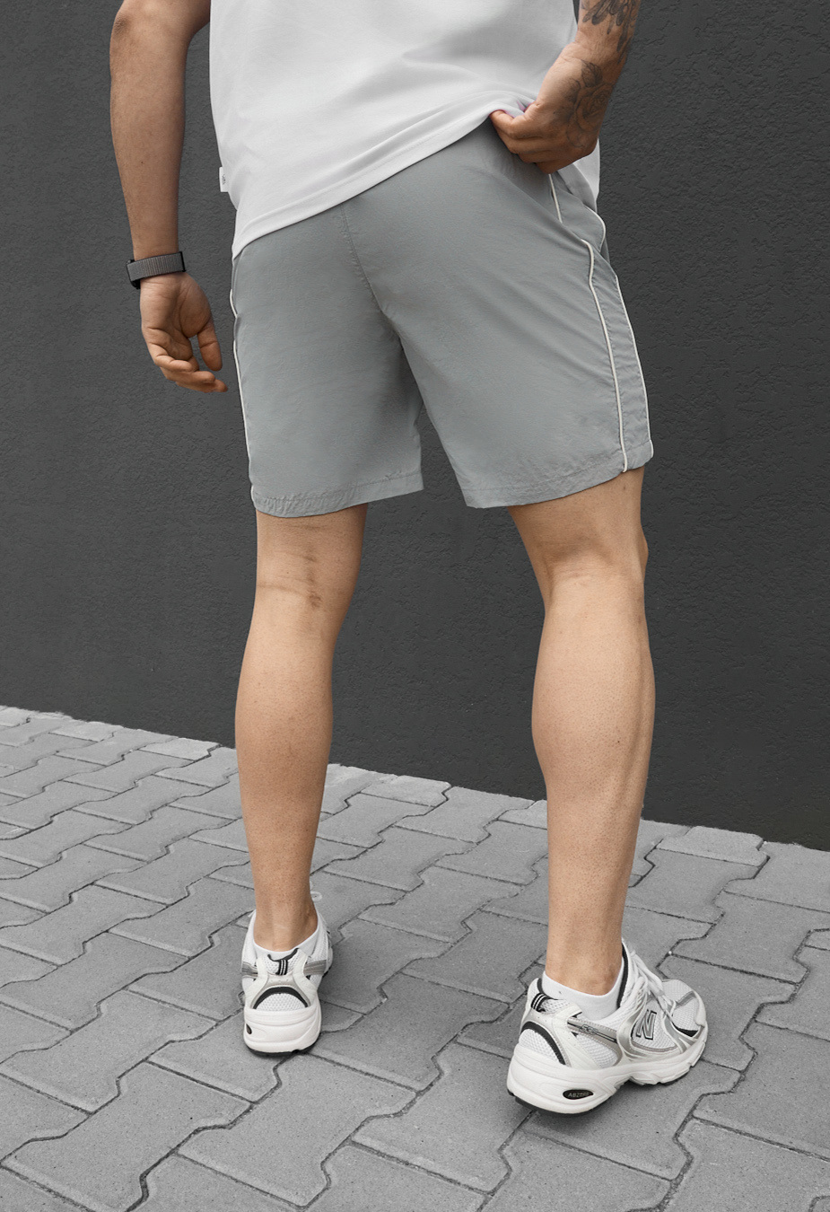 Spodenki plażowe Staff hor light gray reflective