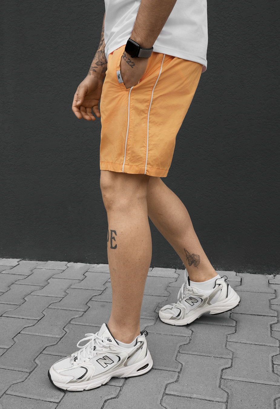 Spodenki plażowe Staff hor orange reflective