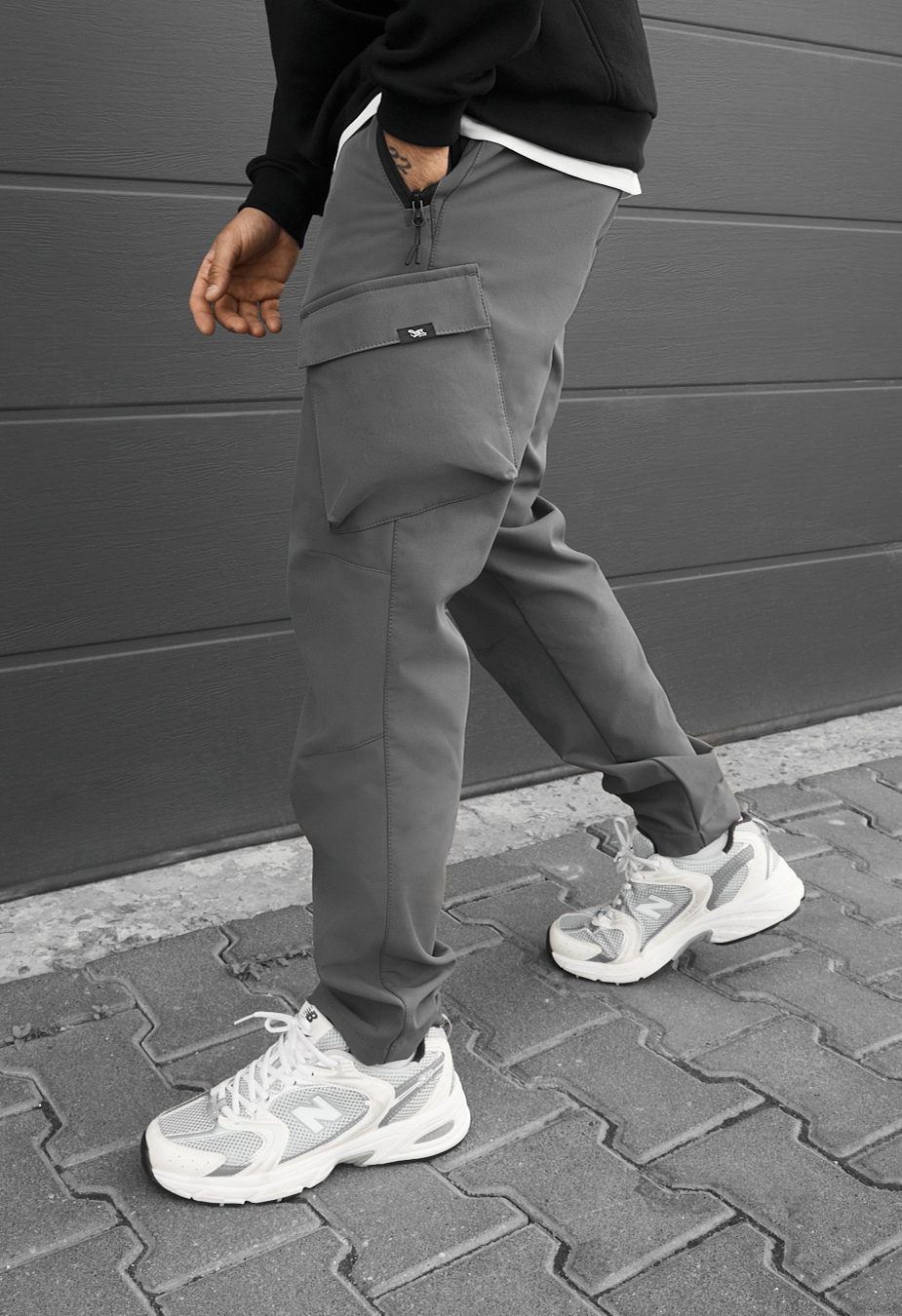 Spodnie ocieplane Staff st cargo gray fleece