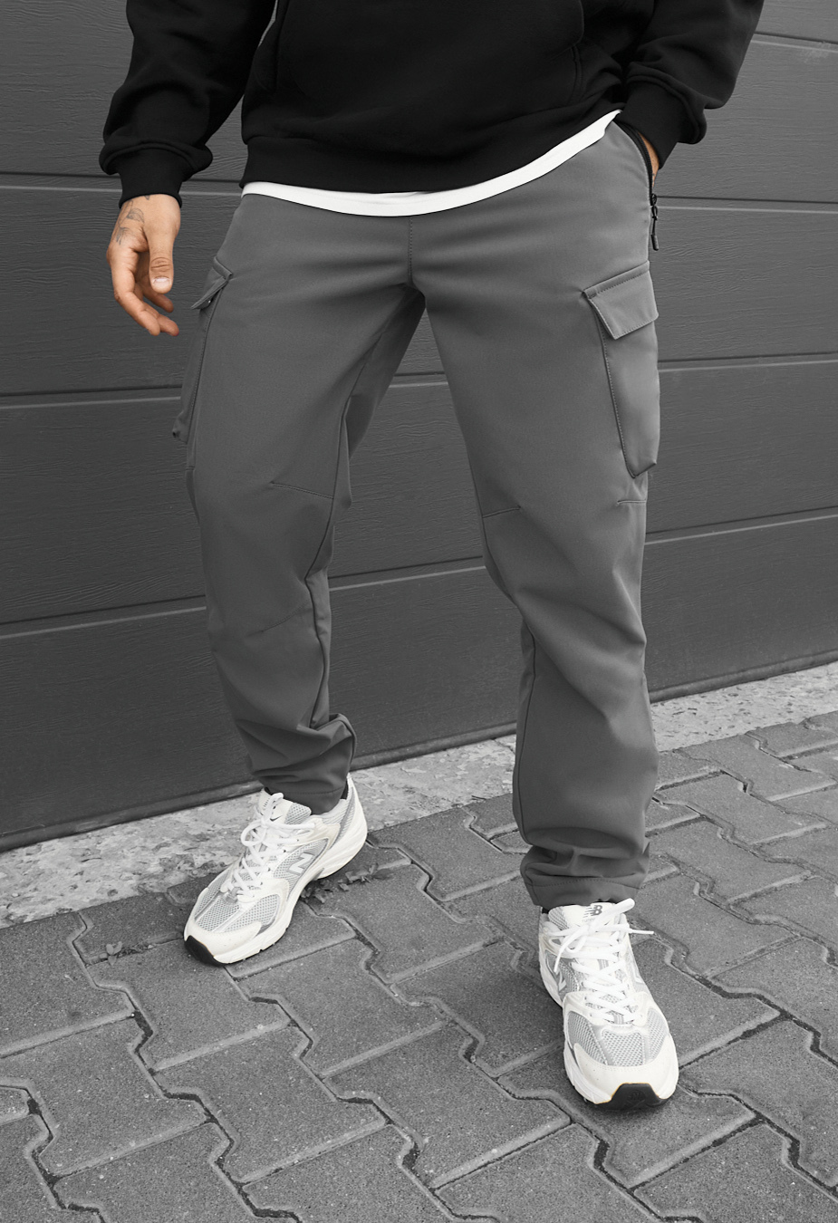 Spodnie ocieplane Staff st cargo gray fleece