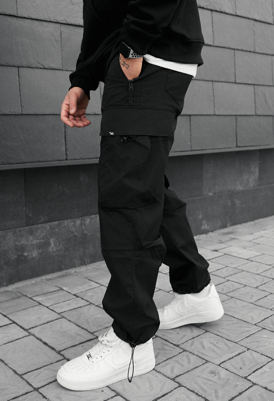 Spodnie Staff cargo tu black