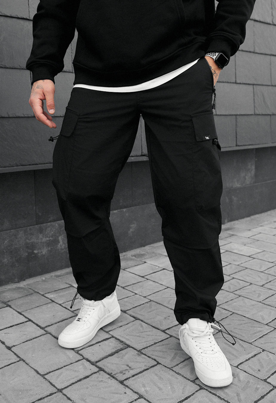 Spodnie Staff cargo tu black